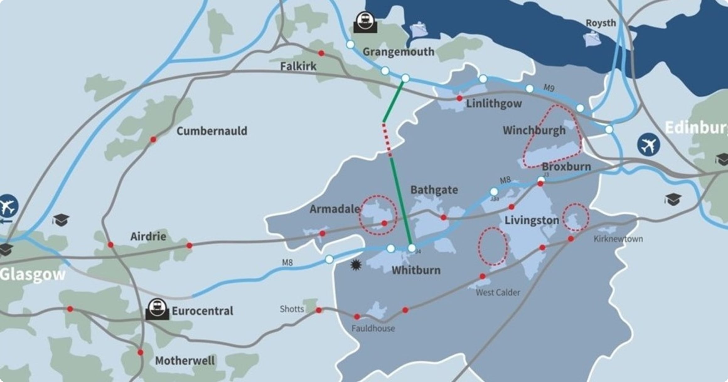 Map of West Lothian