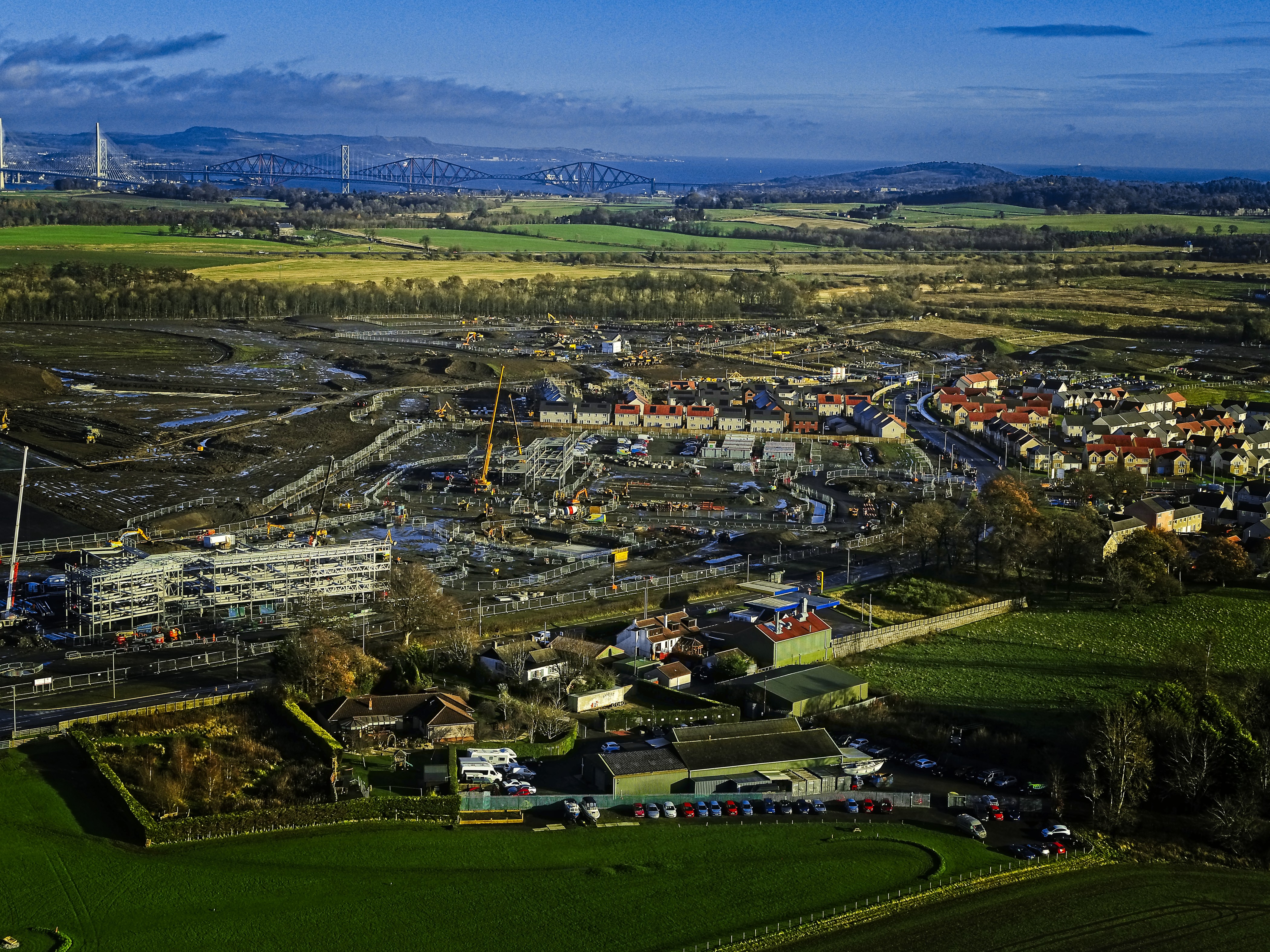 Aerial view on Winchburgh Development