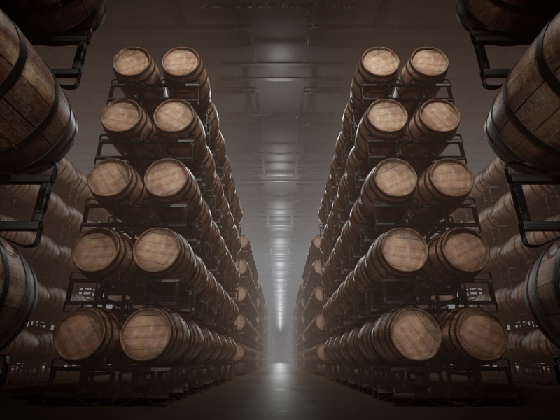 Barrels of whisky