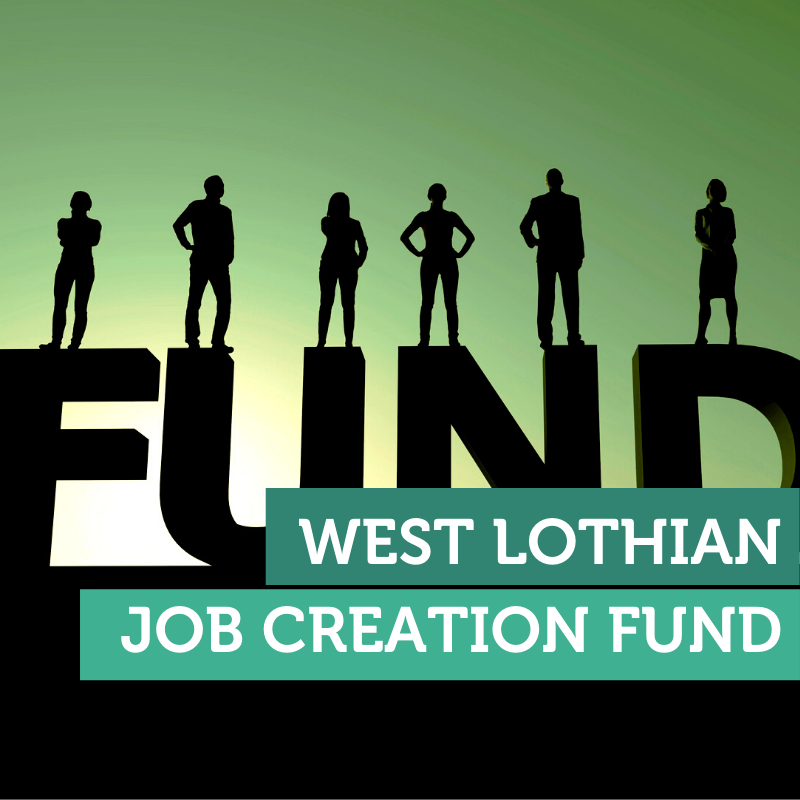 Silhouettes of six people supporting job creation fund